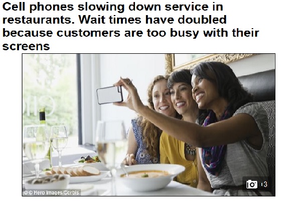 Restaurants blame cellphones