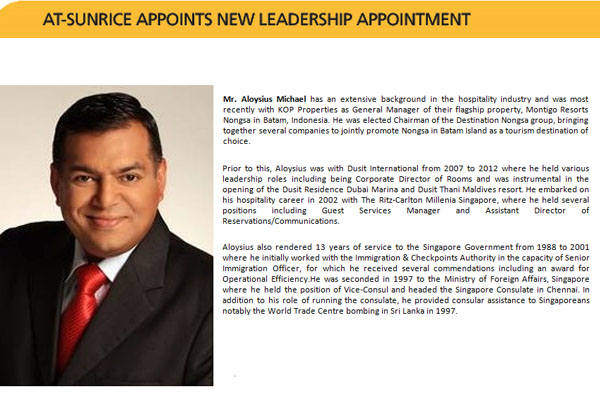 At-Sunrice’s New Senior Leadership Appointment