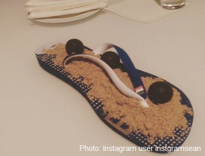 A Michelin-Starred Chef Presents Sorbet On A Flip-Flop