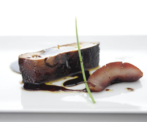 Braised whole foie gras with apple & port wine