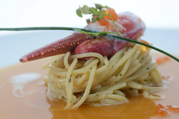 Boston Lobster Basil Spaghetti with Salmon Roe