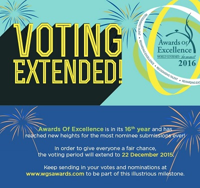 World Gourmet Summit Awards Of Excellence 2016 Voting Period Has Been Extended!