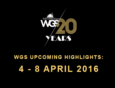 WGS Upcoming Highlights: 4 – 10 April 2016