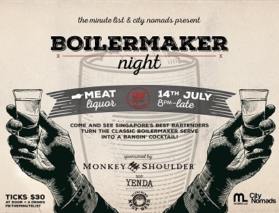 The Minute List  presents a ‘Boilermaker’ inspired cocktail competition at MEATliquor on 14 July