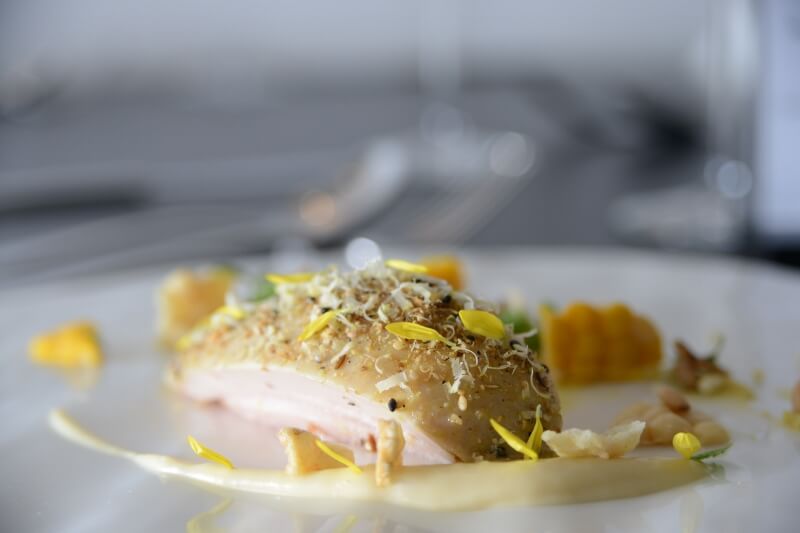 65°C Sous Vide Chicken Breast in Garlic Confit & Flavoured Butter with Organic Sweet Corn Purée